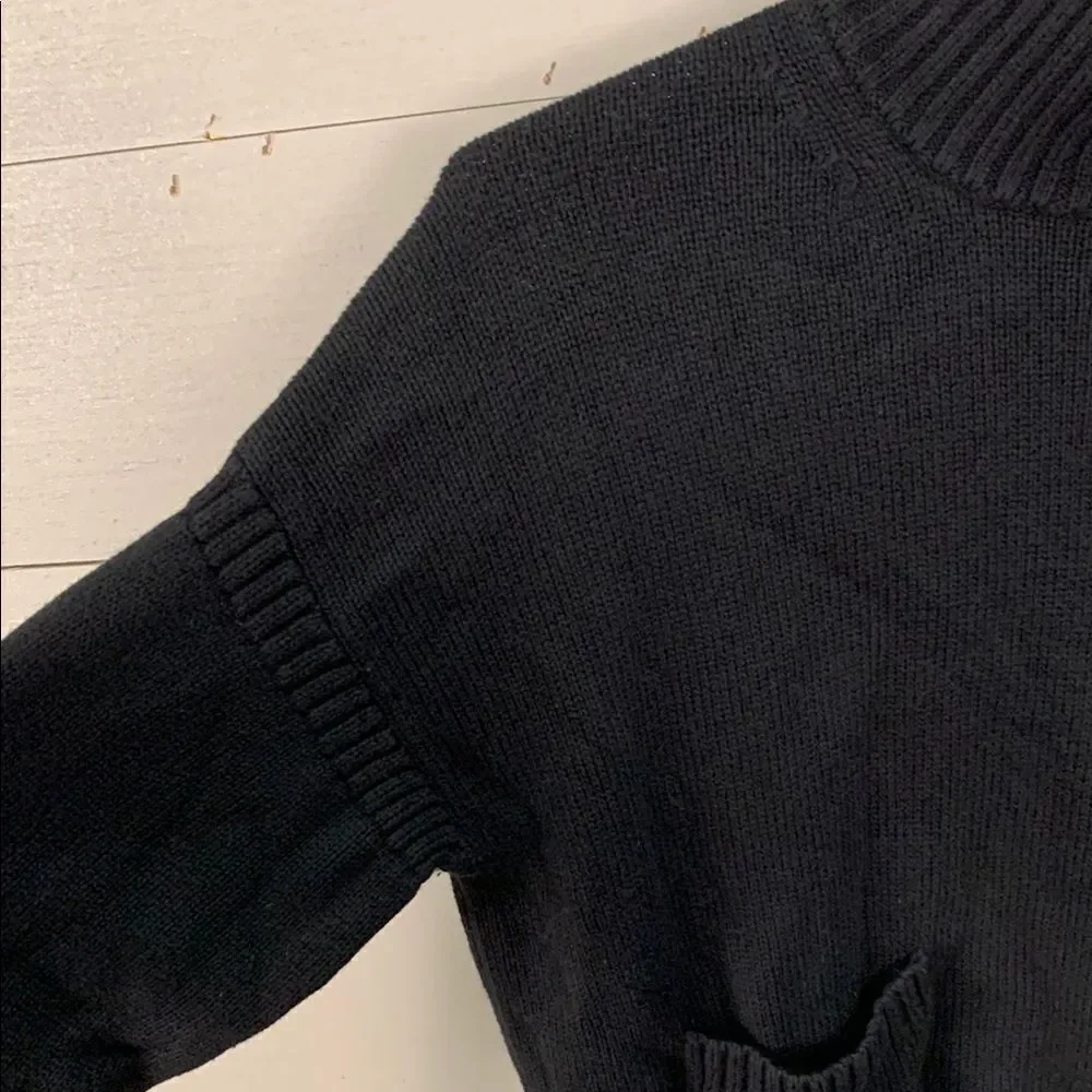 J Crew black label Women's Black mock neck Sweater with front pockets size XS